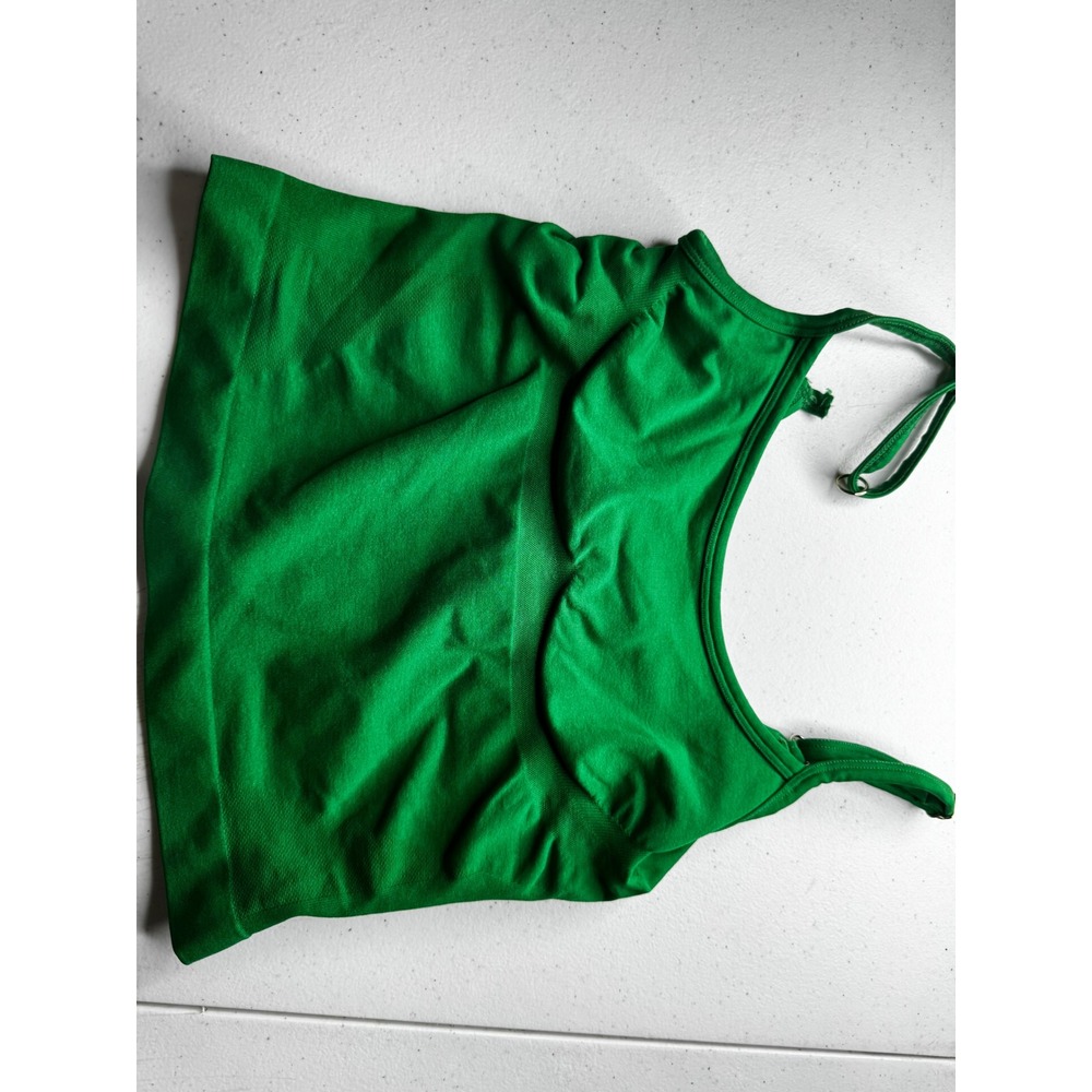 Alphalete Women Green Seamless Cropped PUMP Tank Top Athletic Cami Small